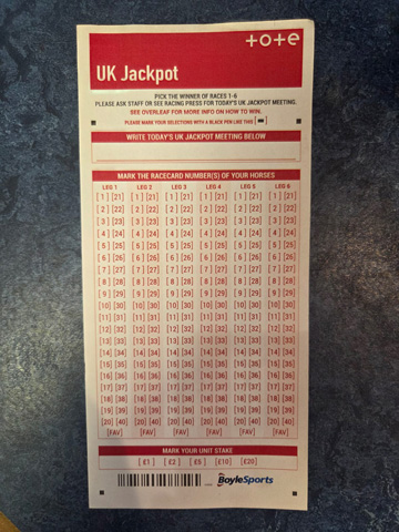 Boylesports Pk 250 Tote UK Jackpot Ni Version 1. (08/25)